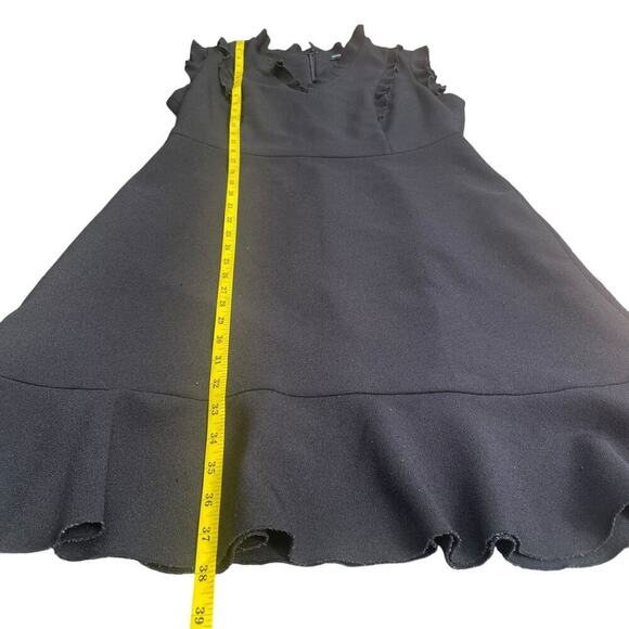 KARL LAGERFELD PARIS Black Ruffle Sleeveless Sheath Dress - Size 8 - Picture 6 of 16